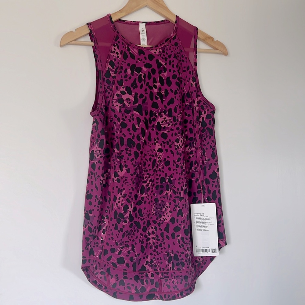 NWT Lululemon Sculpt Tank Running Top Leopard Pink Magenta